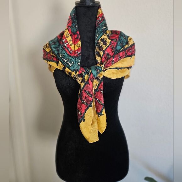 Vintage "12 Days of Christmas" Large Square Scarf - Picture 3 of 7